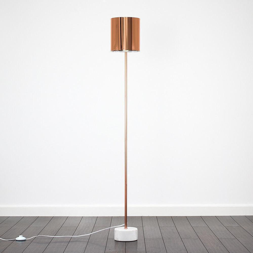Marble Base Copper Shade Floor Lamp