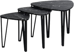 Set Of 3 Nest Marble Effect Tables