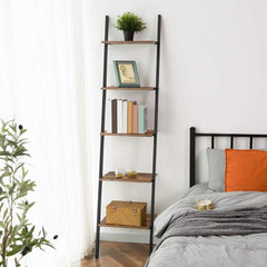 Retro Rustic 5 Tier Wall Ladder