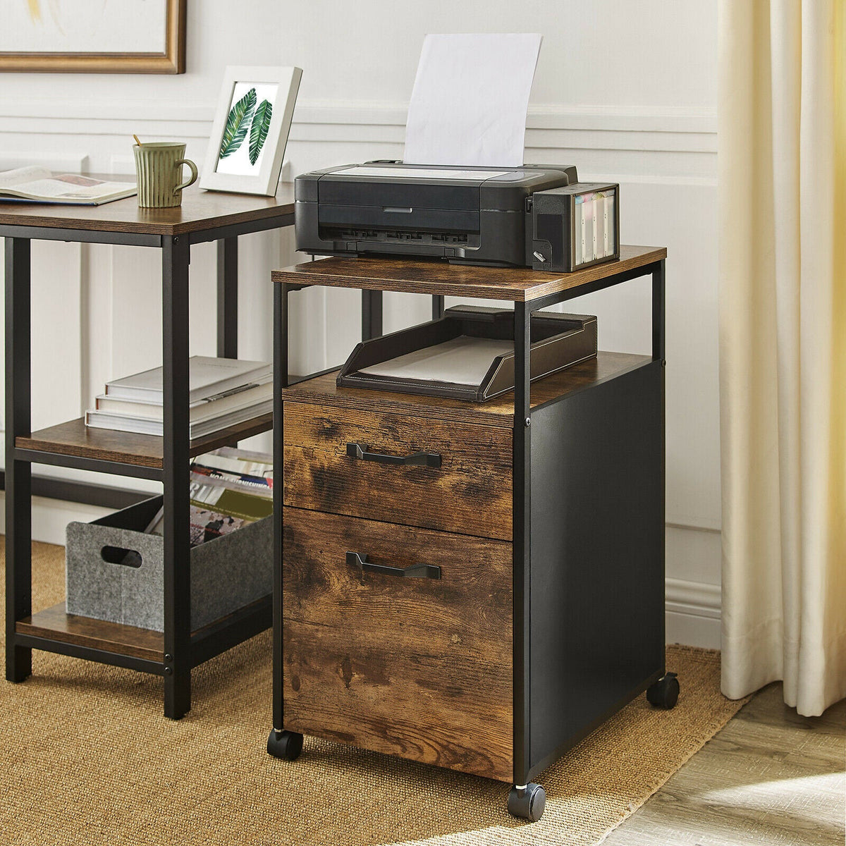 Rustic Double Drawer Filing Cabinet