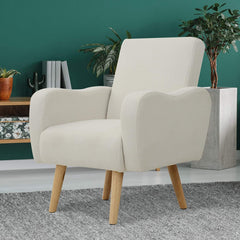 Scandi Cream White Armchair Sofa