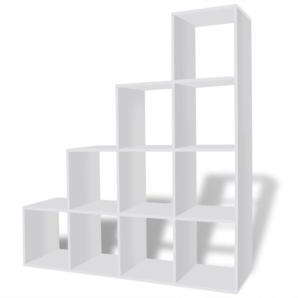 White Staircase Bookcase/Display Shelf - 142 cm