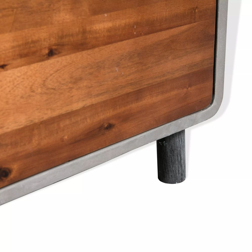 Concrete & Wood Bedside Table