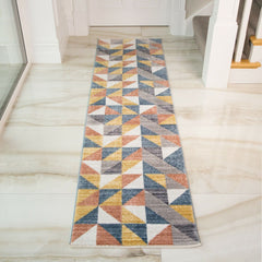 Yellow, Orange & Grey Geometric Rug