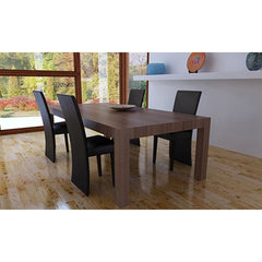 Set of 4 Wooden Brown Dining Chairs