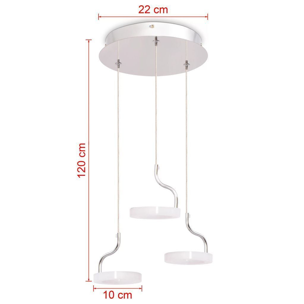 Warm White LED Pendant Lamp with 3 Lights