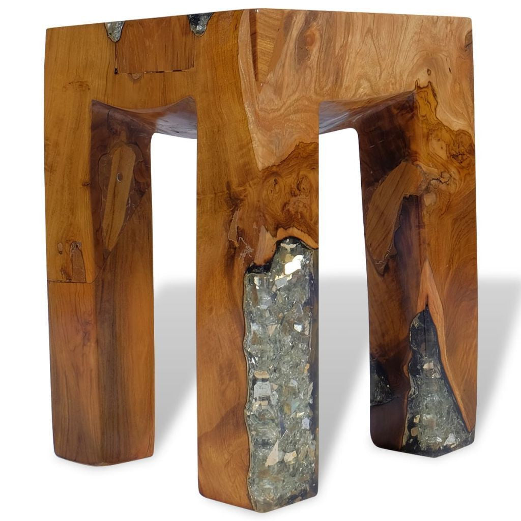 Teak Resin Stool - 30x30x40 cm