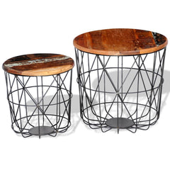 2 Round Reclaimed Wood Coffee Tables