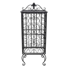 Metal Wine Rack Cabinet - 28 Bottles
