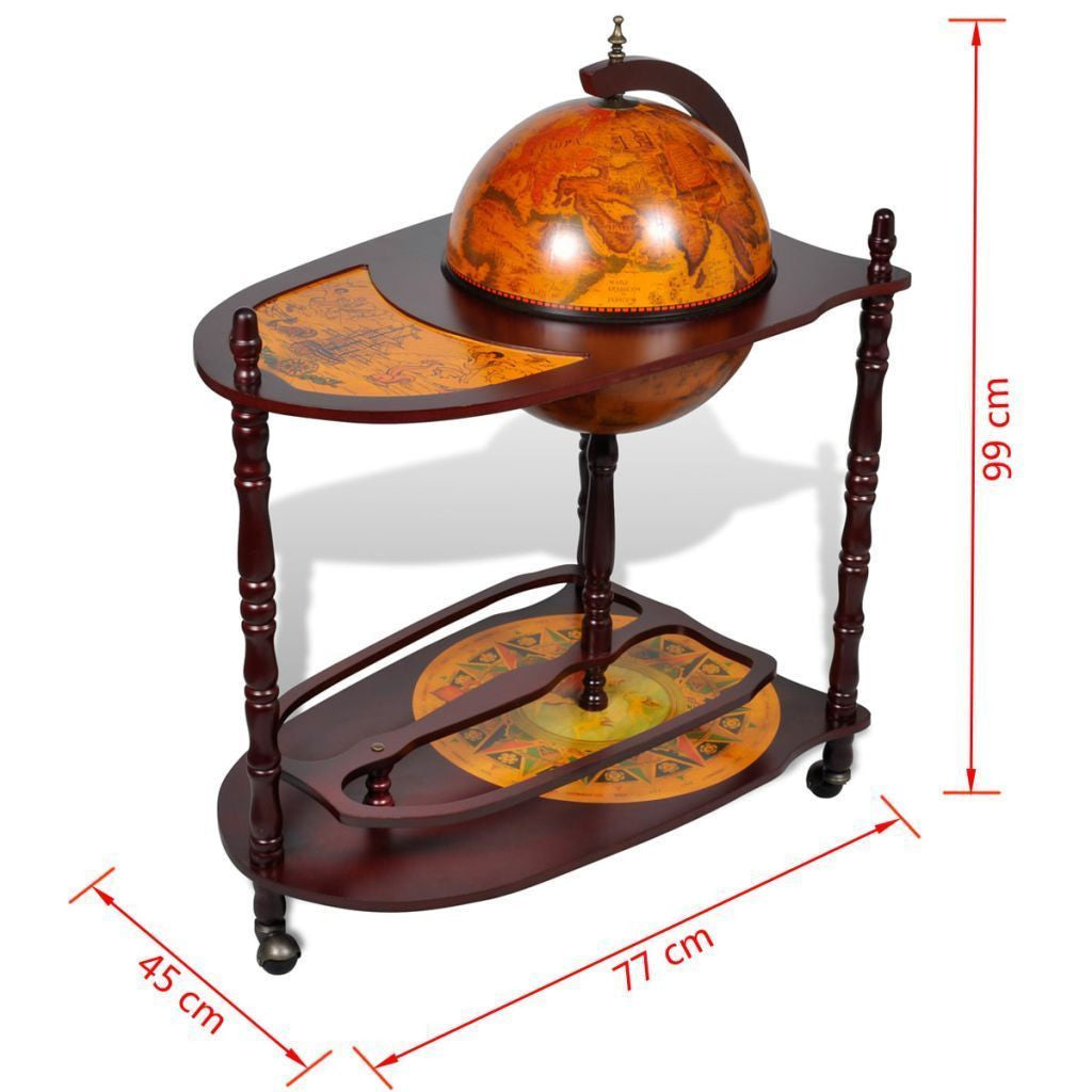 Globe Bar Cabinet with Table Trolley