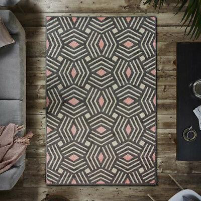 Grey & Blush Pink Pastel Rug