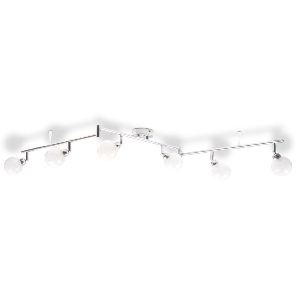 Chrome Ceiling Lamp with 6 Shades