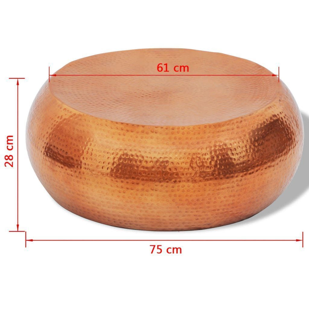 Copper Hammered Aluminium Coffee Table Side