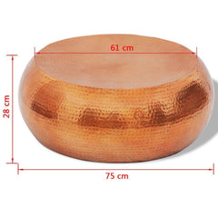 Copper Hammered Aluminium Coffee Table Side
