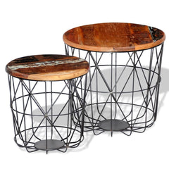 2 Round Reclaimed Wood Coffee Tables