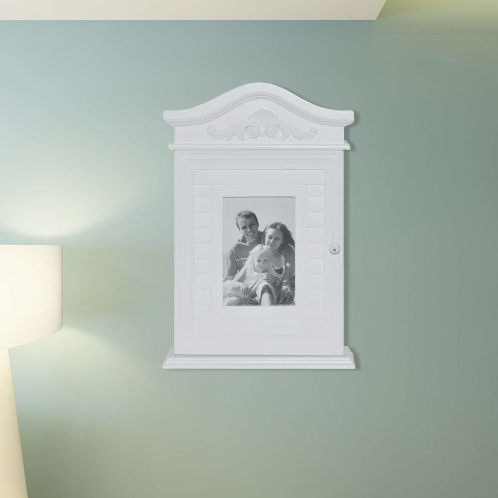 White Key Cabinet with Photo Frame