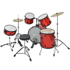 Red Adult Complete Drum Kit Powder-coated Steel