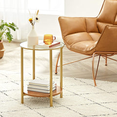 Golden Glass Round Table
