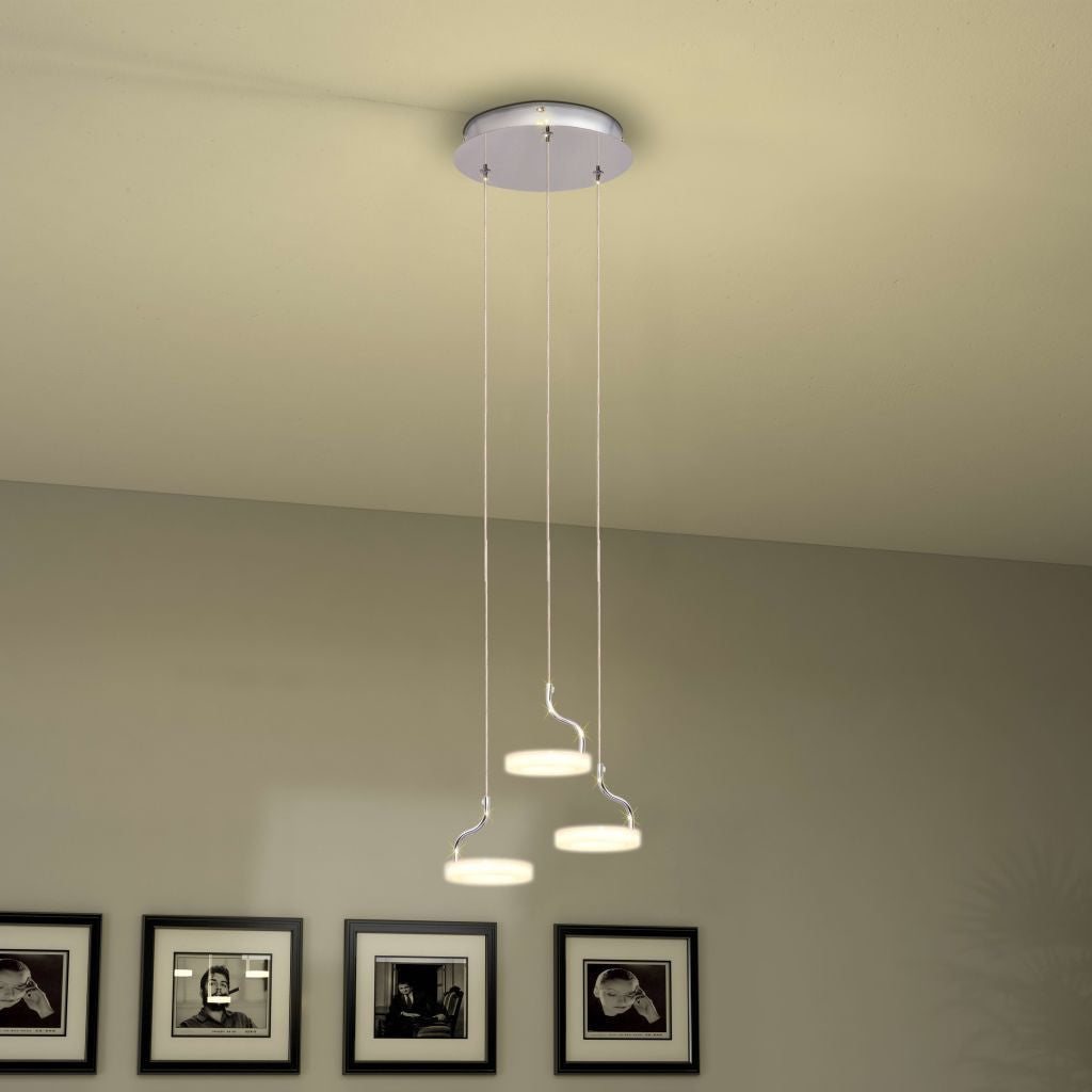 Warm White LED Pendant Lamp with 3 Lights