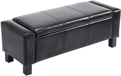 Black Storage Ottoman Bench