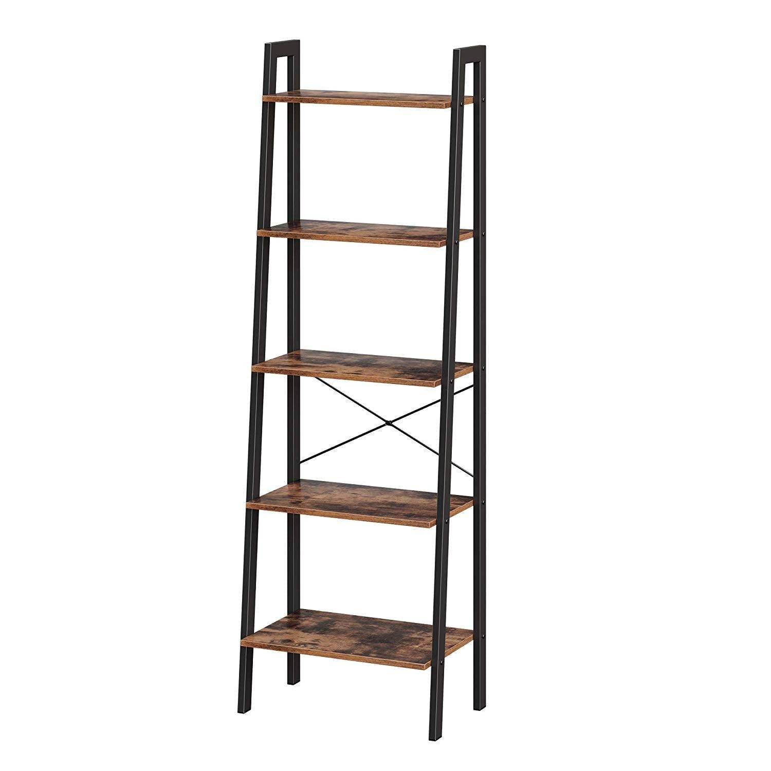 Rustic Industrial 5-Tier ladder Shelf