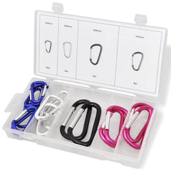 20 x Aluminium D-ring Carabiner Assortment Kit