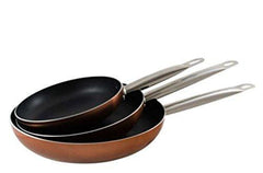 Set of 3 Non Stick Copper Frying Pans