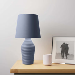Blue Stoneware Table Lamp
