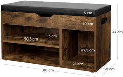 Rustic Shoe Bench Storage Bench With Padded Seat
