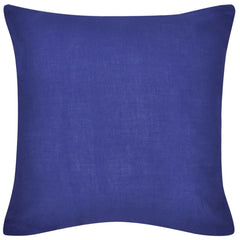 4 Blue Cotton Cushion Covers 80 x 80 cm