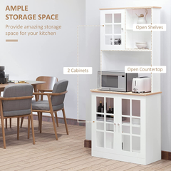 White Double Layered Storage Cabinet & Counter