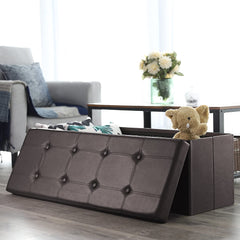 Large Brown Ottoman Bench