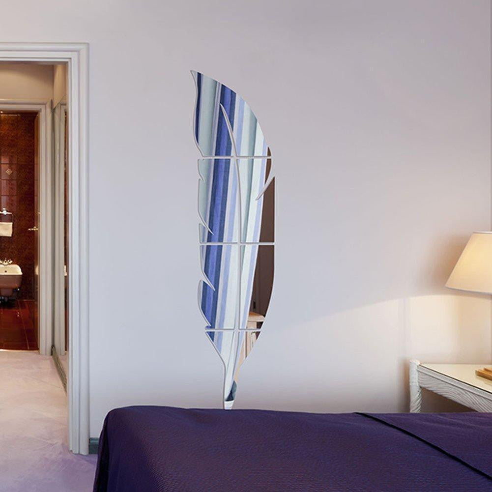 Feather Mirror Wall Stickers