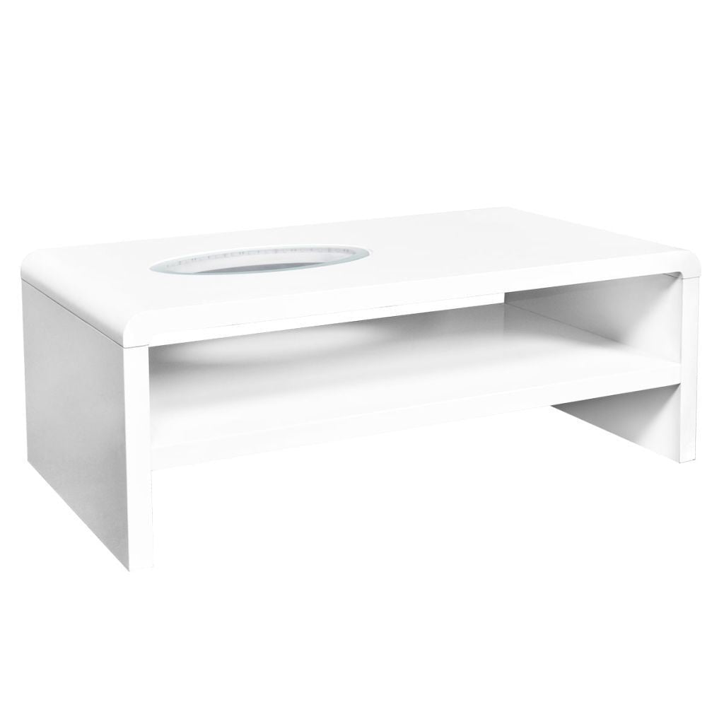 High Gloss White Coffee Table with LED Lights